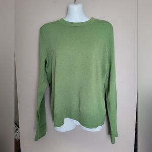 Valerie Stevens Green Crewneck Sweater Lightweight Knit Size Large